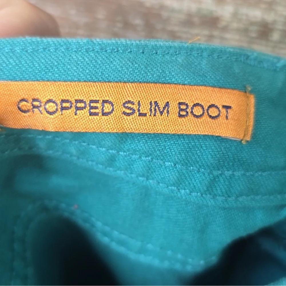 Tory Burch Teal Cropped Slim Jeans Size 29